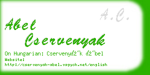 abel cservenyak business card